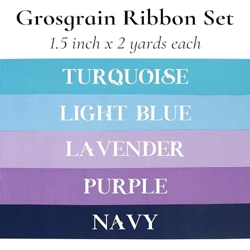 Midi Ribbon 1-1/2 inch Grosgrain Ribbon 20 Solid Color Assortment, 1.5" X 2 Yard Each, Total 40 Yds Per Package, Wide Ribbons Thick Fabric Ribbons for Crafts, Hair Bow Supplies 5