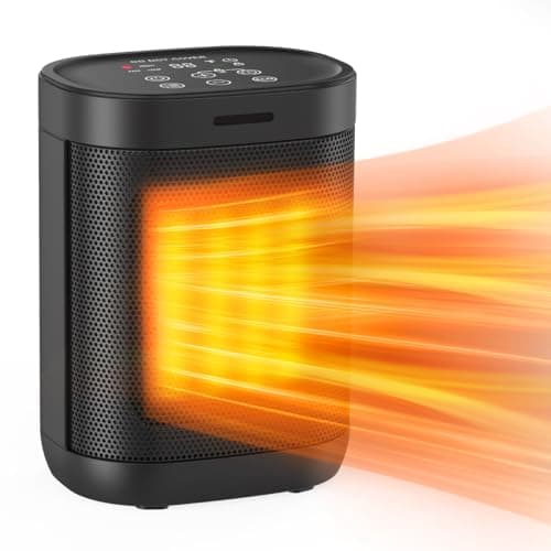 1500W Space Heater for Indoor Use, 2S Fast Heating, Electric Ceramic Heater with Thermostat, 24H Timer, Overheat & Tip-over Protection, for Office Bedroom Use