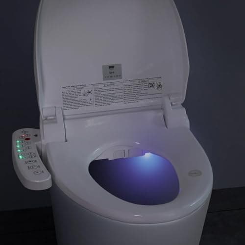 LINKLIFE Bidet Toilet Seat Electric Warm Water Bidet with Warm Air Drying, Heated Seat Bidets with Self-cleaning Nozzle Temperature Adjustable White (Round) 6