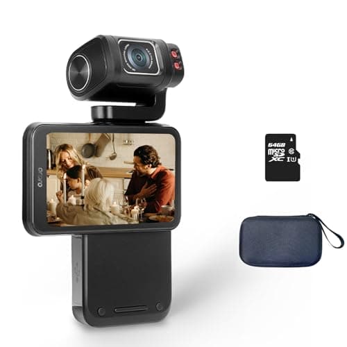 ORDRO 5K Video Camcorder, M3 48MP UHD 4K/60fps Handheld Digital Camera, 3.5'' Rotatable IPS Screen 3250mAh Battery WiFi IR Night Vision Camera with 64G Card for YouTube Vlogs