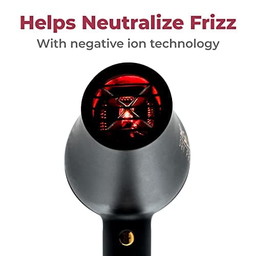 Skin Research Institute (SRI) Salon Dry Pro Infrared Hair Dryer - Negative Ions for Reduced Frizz, Fast-Drying and Max Shine, Attachments Included 5