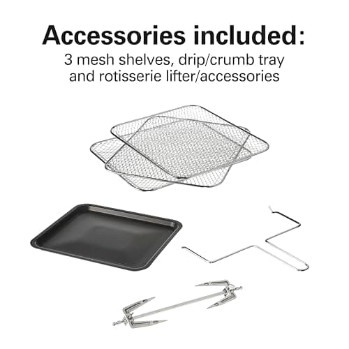 Hamilton Beach 11.6 QT Digital Air Fryer Oven with Rotisserie, 8 Pre-Set Functions including Dehydrator, Roaster & Toaster, 1700W, Black (35073) 7