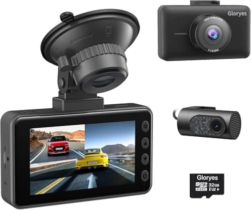 2025 Dash Cam Front and Rear,4K Dual Dash Camera for Cars,Car Cameras with 3" IPS Screen,170° Wide Angle,Starvis Sensor,WDR Night Vision,24H Parking Mode,Free 32GB Card,Easy Install Dual Mount
