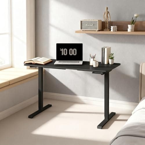 Trygoal Electric Standing Desk, Adjustable Height Stand up Desk, 55 x 28 Inches Sit Stand up Table with Two-Piece Tabletop, Room Decor Computer Workstations for Home Work, Study, and Play, Black