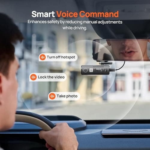 【70mai Dash Cam M310 + 32GB SD Card】 1296P QHD Dash Cam for Cars with 130° Wide Angle FOV WDR Night Vision Voice & APP Control Built-in WiFi Connection 6