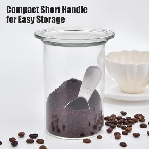 Doosu 1 Tablespoon Coffee Scoop - 18/8 Stainless Steel Heavy Duty Measuring Spoon with Short Handle, Food Grade Metal Tbsp Scoop for Ground Coffee Beans Tea Sugar Powder (15ml) 7