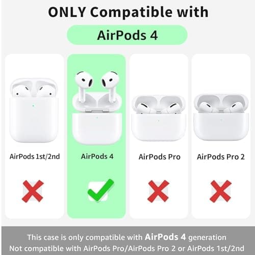 Woyinger for Airpods 4th Case Cover, Come with Cleaner Kit,Soft Skin Silicone Case Cover with Keychain, Full Protective Case for Men and Women, Compatible with AirPods 4th Generation Case,Sky Blue 6