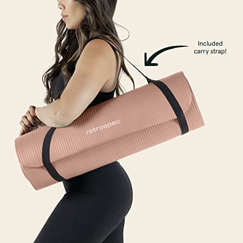 Retrospec Solana Yoga Mat 1/2" Thick w/Nylon Strap for Men & Women - Non Slip Excercise Mat for Yoga, Pilates, Stretching, Floor & Fitness Workouts 7