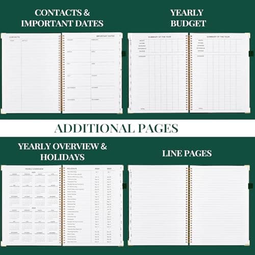 JUBTIC Academic Planner 2025, July 2024- June 2025, 8.5" x 11", Planner Daily Weekly and Monthly with Monthly Tabs, School Planner for Student/Teacher, Spiral Bound, Large -Dark Green 5