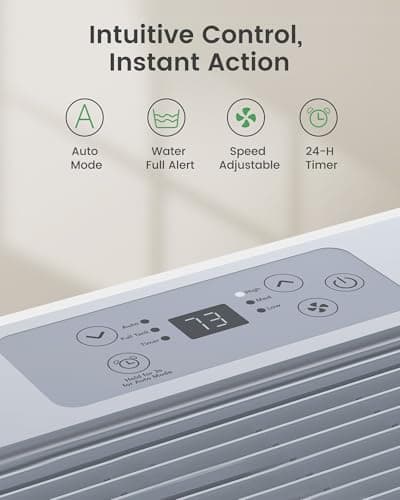 Waykar 5000 Sq.Ft 2025 Energy Star Dehumidifier for Home, Basement, Bedroom, Bathroom, Max 80 Pint/D(Standard 63 Pint/D) with Drain Hose&Water Tank, Ultra Quiet(40 dB), Intelligent Humidity Adjustment 10