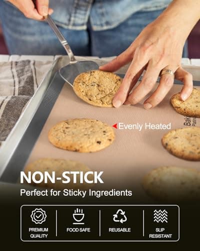 Silicone Baking Mat, Sopito Food Safe Silicone Baking Sheet, Heat Proof 480℉ Cooking Mat, Length 16.5 in Width 11.6 in, 2 PCS-Grey 5