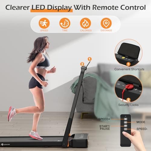 Treadmills for Home, Under Desk Treadmill for Home Walking Pad, Folding Treadmill 2 in 1 Folding Treadmill, 2.5 HP Free Installation 5
