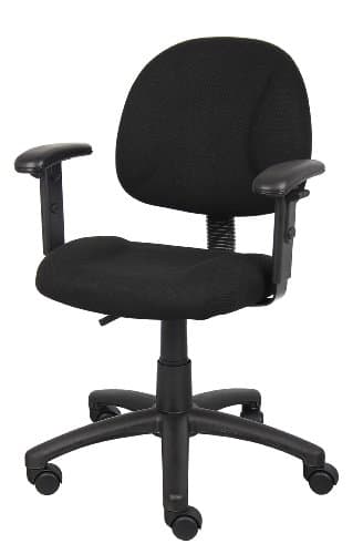 Boss Office Products B316-BK Perfect Posture Delux Fabric Task Chair with Adjustable Arms in Black, Low-Back 4