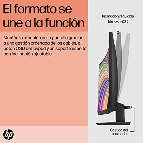 HP V27c G5 FHD Curved 27-Inch Monitor 16:9 On-Screen Controls, AMD FreeSync, Low Blue Light Mode, Anti-Glare, HDMI Port, Adjustable Tilt, 75 Hz Refresh Rate, Dual 2W Speakers (Renewed) 8