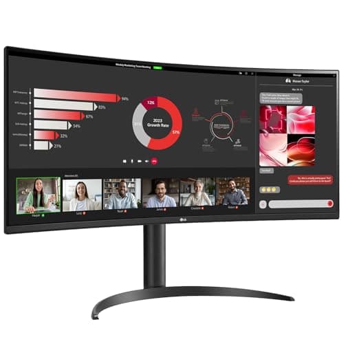 LG 34WR55QC-B 34" Curved UltraWide WQHD HDR 10 100Hz Monitor with USB Type-C, 3440x1440 Curved Display, 100Hz Refresh Rate, AMD FreeSync, Borderless Design 8