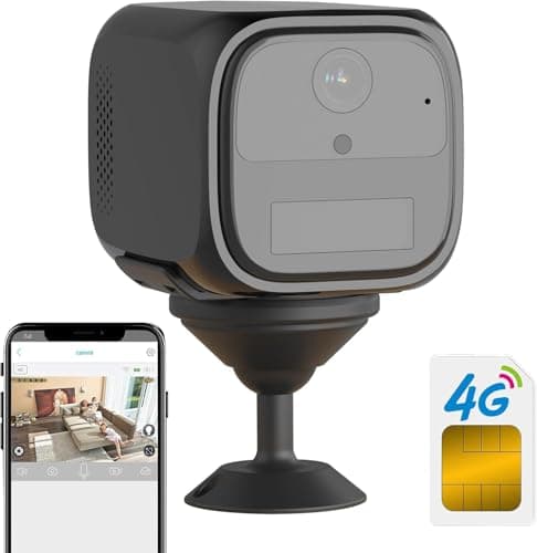 FUVISION No WiFi Security Camera, 2K Cellular Security Camera, 20 Days Standby, 4G LTE Micro Camera, Mini Camera SIM Card for Car Security, No Plug In, Motion Detect, Night Vision, SD/Cloud, 120° View