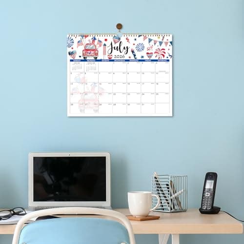 Calendar 2026-2027 - Wall Calendar 2026-2027, July 2026 - December 2027 Wall Calendars, 14.8'' x 11.6'', with Julian Dates, Hanging Hole, Thick Paper 6