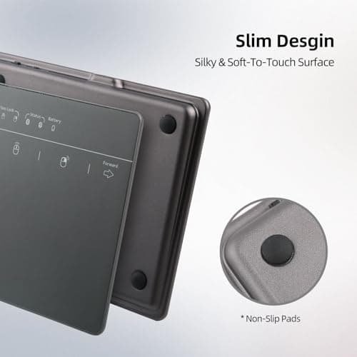 Wired & Wireless Metal Touchpad for PC Computer & Laptop, Rechargeable Trackpad Travel-Friendly Bluetooth & USB Mouse Pad for Windows 7/10/11, Black 7