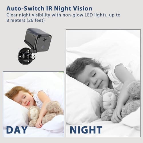 FUVISION No WiFi Security Camera Wireless Indoor, 4G LTE Cellular Surveillance Cam Without WiFi Needed, Night Vision Battery Camera, 20 Day Standby Battery, Built-in SIM Card, PIR Motion, 2K Video 6