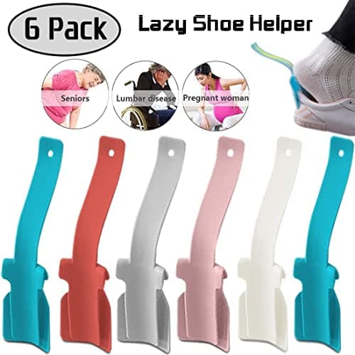 NONSTOP 6 Pcs Lazy Shoe Helper Portable Sock Slider - Short Handled Shoe Horn - Shoe Lifting Helper Easy on Easy Off, Plastic Shoehorn for Men, Women 7