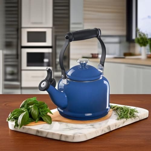 Le Creuset Enamel On Steel Demi Tea Kettle with Metal Finishes, 1.25 qt., Marseille 8