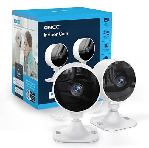 GNCC Only 2.4GHz Indoor Security Camera, 1080P Cameras for Home Security, Motion Detection, Two-Way Audio, Night Vision, Dog Camera with App, Easy Install, Cloud Storage Subscription Required(2-Pack)