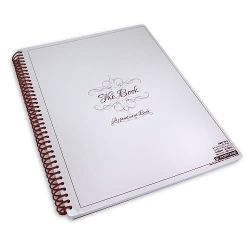 Portage Notebooks Appointment Book - Large 8.5" x 13.5" Undated Planner for Daily Scheduling - 4 Column Professional Daily Planner Undated for Office, Home, or Salon Use 9