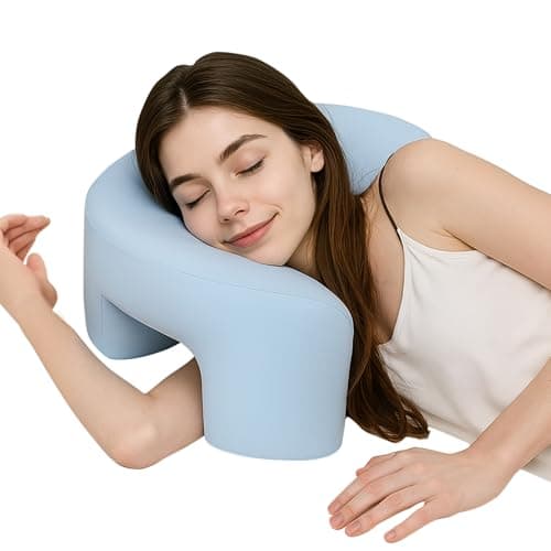 Jaxmoon Shoulder Pain Relief Pillow for Side Sleepers, Rotator Cuff Pillow with Arm Hole, Ergonomic Memory Foam Pillow with Arm Channels for Shoulder & Neck Support, Blue