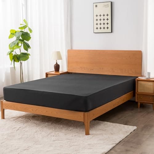 Fitted Sheet Queen Size - 16 inch Deep Pocket Bed Sheet - Soft Prewashed Microfiber - Breathable, Fade Resistant, Easy Care, 1 Queen Size Fitted Sheet Only (Black,Queen) 6