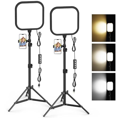 2Pack LED Video Light Kit, Hagibis 15W Photography Lighting Kit, 78" Dimmable Studio Lights with Tripod, 2500-8500K Stream Light for Video Recording, Game Streaming, Photography, Tiktok, YouTube