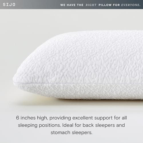 Sijo Cooling Latex Pillow, 100% Talalay Latex, Best Cooling Award Winner by Sleep Foundation, Ultra Soft, Medium Support, Perfect for Back and Stomach Sleepers (King) 5