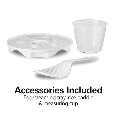 Hamilton Beach Digital Programmable Rice Cooker & Food Steamer, with Slow Hard-Boiled Egg Functions, Egg/Steam Tray, Small & Compact, 6 Cups Cooked (3 Uncooked), Stainless Steel (37524) 6