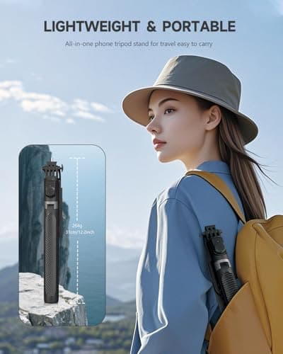 RISEOFLE 71” Phone Tripod & Selfie Stick, Portable All in One Extendable Cell Phone Tripod Stand, with Wireless Remote Control for iPhone/Samsung/Android/Camera 6