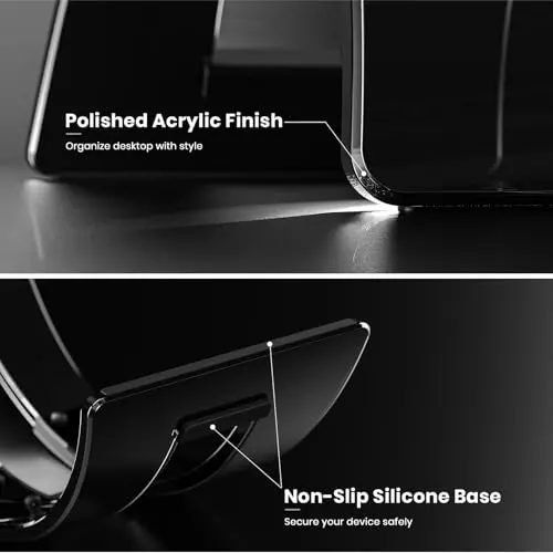 Yikola Vertical Laptop Stand for Desk, Vertical Laptop Hoder Space-Saving Organizer for All MacBook, Laptop Stand Acrylic Invisible Desktop Notebook Dock-Black… 5