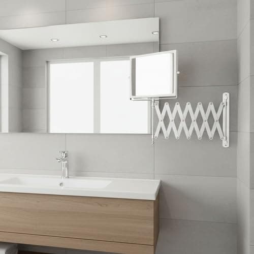 JERDON Two-Sided Swivel Wall Mount Mirror - Vanity Mirror with 5X Magnification & 30 inch Wall Extension - Model J2020C 5