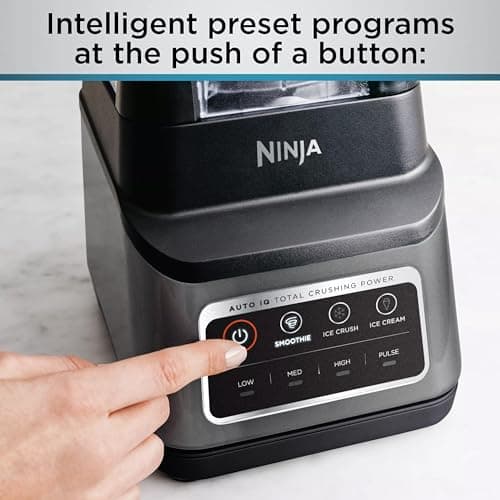 Ninja Professional Plus Blender | Max Power Smoothie Blender, Ice Cream Maker, Frozen Drink Mixer & Margarita Machine | 3 Auto IQ™ Presets, 1400 W, 72oz Total Crushing Pitcher | Dark Grey, BN701 7