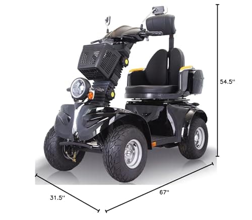 WIILAYOK Heavy Duty 4 Wheels Mobility Scooter, All Terrain Electric Mobility Scooters for Seniors and Adults, 1000W Motor, Fat Tire, Adjustable Handle and Seats, 500lbs Capacity, 31-36 Miles of Range 9
