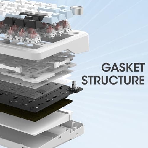 HELLO GANSS 75% Wired Hot Swappable Mechanical Keyboard with Metal Knob | Mount Gasket | Programmable RGB Backlit & Adjustable Side Lighting (Peach Linear Switch) 7