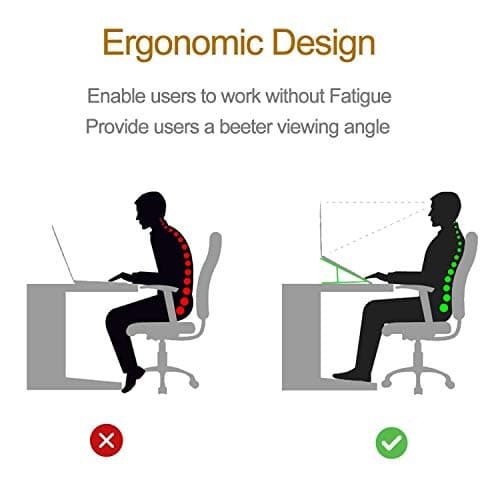 wishacc Ventilated Adjustable Laptop Stand, Compatible with MacBook/Air/Pro, Notebook, Dell, HP, Lenovo, Acer and More 5