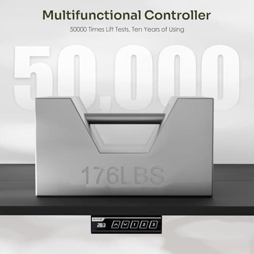 Monomi Electric Standing Desk, 55x24 Inches Height Adjustable Sit Stand up Desk, Large Ergonomic Home Office Desk with Memory Preset Controller,Two-Piece Desktop, Black 8