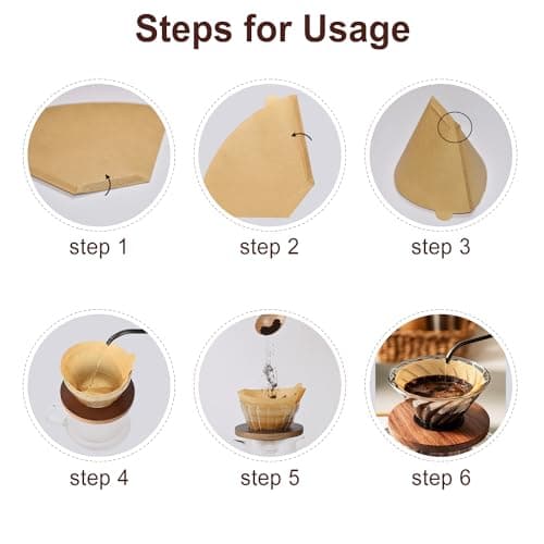Muztinte #4 Cone Coffee Filters,4 Coffee Filters Paper fits for Pour Over and Drip Coffee Maker, 8-12 Cup,Natural Unbleached,Chlorine Free (100) 5