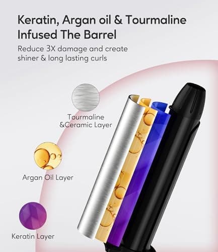 Dual Voltage Mini Curling Iron with 3/4 Inch Barrel, Keratin & Argan Oil Infused, Adjustable Temperature, and Travel Storage Bag 5