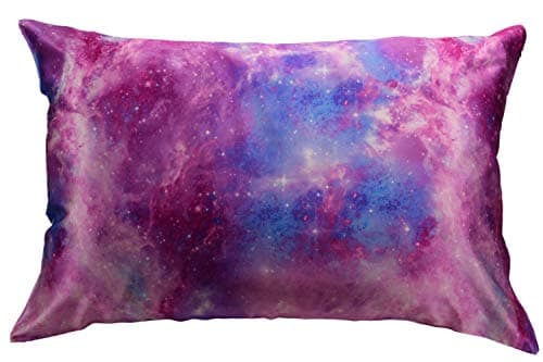 Celestial Silk 100% Pure Mulberry Silk Pillowcase Premium 25 Momme for Hair and Skin, Hypoallergenic Charmeuse Silk Weave on Both Sides - Hidden Zipper Closure (Standard, Pink Galaxy)