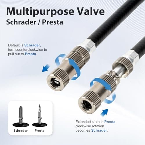 Hycline High Pressure Shock Pump with Gauge: 300 PSI Bicycle Pump for Front Fork & Rear Suspension - Mini Pump with Air Bleed for Road Mountain Bike Fits Schrader & Presta Valve - Black 5