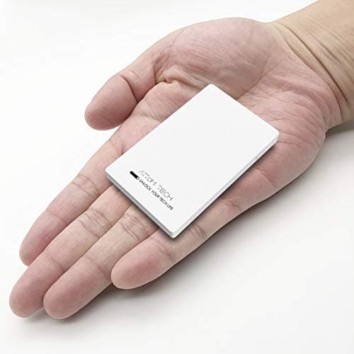 Attom Tech Dual USB Output Super Slim Power Bank Ultra Thin, 3000mAh Portable Charger Mini External Phone Battery Pack Small Dual Outlet, Emergency Phone Power Backup (White)