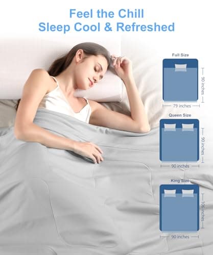 SPUER Cooling Comforter Queen Size, Summer Cooling Blanket for Hot Sleepers, Breathable and Lightweight All Season Bedding for Night Sweats, Cooling Technology for Hot Nights, 90"x90", Gray 8