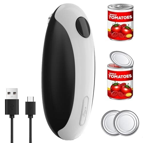 Electric Can Opener, Can Opener Electric Fits All Can Sizes, One Touch USB Rechargeable Electric Can Opener for Kitchen and Seniors with Arthritis, Chef, Automatic Can Opener, Portable Kitchen Gadgets