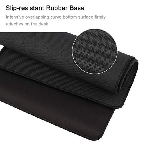 HIHUHEN Gaming Mouse Mat/Mouse Pad 23.6x11.8x0.12Inch | XXL Mouse pad | Table mat/Large Size | Improved Precision and Speed | Rubber Base for Stable Grip on Smooth Surfaces Non-Slip (60x30Black004) 5