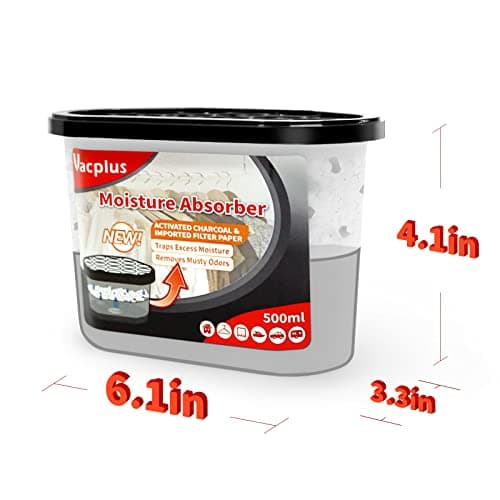 Vacplus Moisture Absorbers 6 Pack, Portable Humidity Absorber Boxes for Your Bathroom, Closet & Car, Dehumidifier with Activated Carbon, 10.5 Oz 5