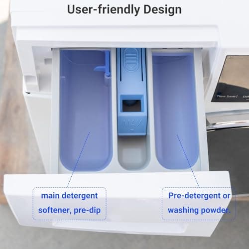 Techomey 2.7 Cu.Ft All-in-One Washer and Dryer Combo, 24" Front Load Ventless Washer Dryer with 26.5 Lbs Loading Capacity, Compact Size, LED Display, Child Lock, White 8